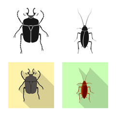 Isolated object of insect and fly symbol. Set of insect and element stock symbol for web.