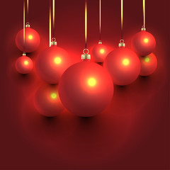 Red Christmas Balls Composition