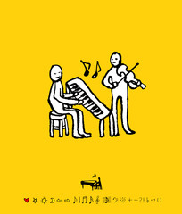 음악회 포스터 / 손으로 그린 음악 일러스트