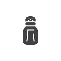 Salt shaker bottle vector icon. filled flat sign for mobile concept and web design. Seasoning shaker solid icon. Symbol, logo illustration. Pixel perfect vector graphics