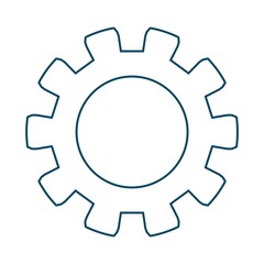 Gear symbol. Minimal abstract icon in thin line style.