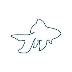 Abstract sea fish icon in thin line style.