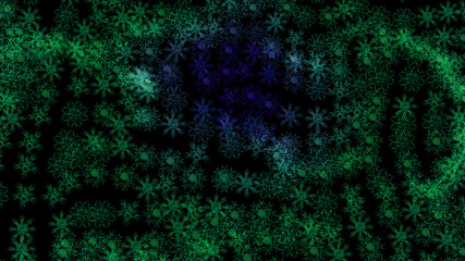 Obraz na płótnie Canvas Abstract background with a variety of colorful snowflakes. Big and small.