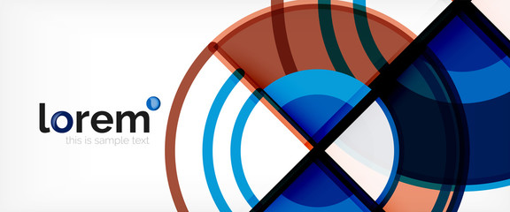 Obraz premium Circle abstract background, bright colorful round geometric shapes