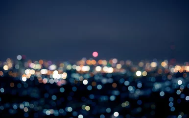 Foto auf Glas Blur colorful bokeh night city landscape © hakinmhan