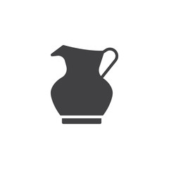 Hanukkah pitcher vector icon. filled flat sign for mobile concept and web design. Hebrew oil pitcher simple solid icon. Symbol, logo illustration. Pixel perfect vector graphics