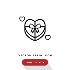 Gift valentines day vector icon