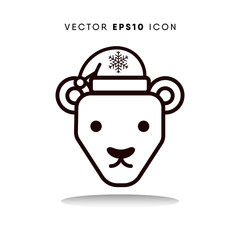 Polar bear vector icon