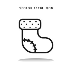 Christmas sock vector icon