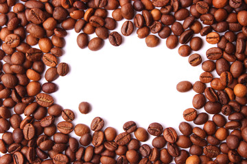 coffee beans isolated on white, aromatic coffee, coffee drinks