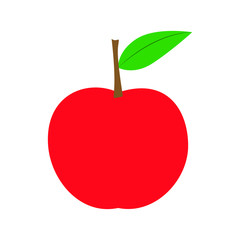 Red apple icon. Vector illustration isolated on white background.