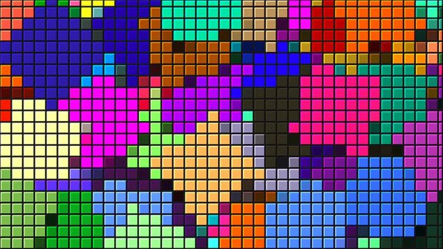 Beautiful bright mosaic with square particles, this is computer generated abstract digital technology background, 3d rendering backdrop