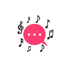 bubble chat music video social multimedia vector logo design or illustration