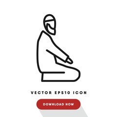 Namaz islamic prayer vector icon
