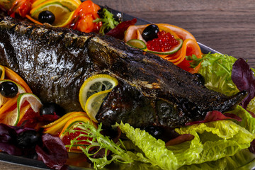 Straugeon with prawn