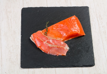 Raw trout fillet