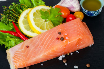 Salted salmon fillet