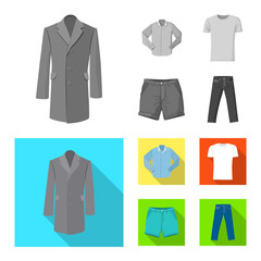 Vector design of man and clothing sign. Set of man and wear vector icon for stock.