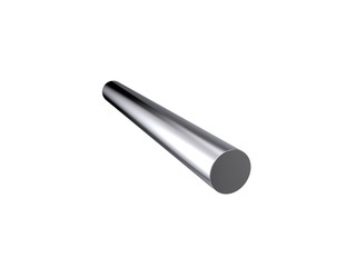 Metal round bar. Isolated on white background. 3D rendering illustration.