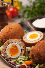Meatballs with minced meat stuffed with boiled egg.