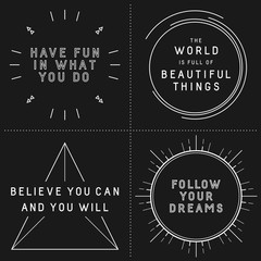 Set of typographic designs with inspirational quotes