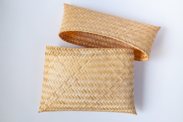 Wicker bag isolated on white background