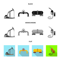 Vector illustration of oil and gas icon. Collection of oil and petrol stock vector illustration.