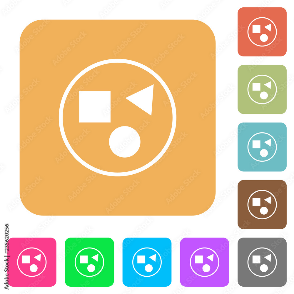 Poster grouping elements rounded square flat icons