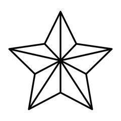 christmas ball with star shape hanging isolated icon