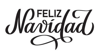 Feliz Navidad - spanish hand-written text on Christmas