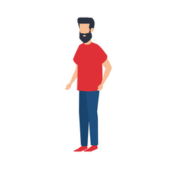 young man with beard avatar character