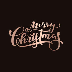 Merry Christmas calligraphy. Luxurious Christmas lettering