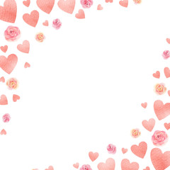 Happy Valentines day watercolor vector illustration.