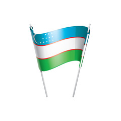 Uzbekistan flag, vector illustration on a white background