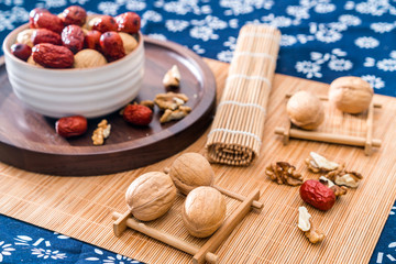 Low angle photography of jujube walnut and jujube