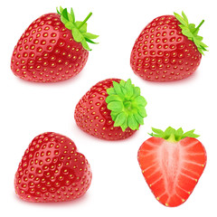 Set of strawberries isolated on a white.