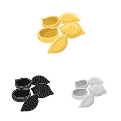 Isolated object of pasta and carbohydrate symbol. Set of pasta and macaroni stock symbol for web.