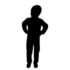 isolated, silhouette child boy