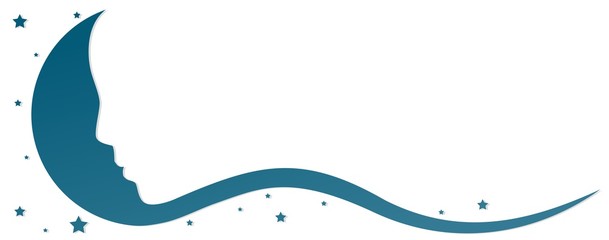 Symbol of the moon with stars. 