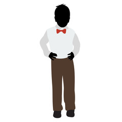 vector, isolated, boy silhouette, in multi-colored clothes