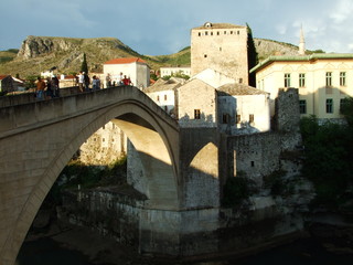 Old stone bridge in the city of Mostar