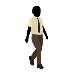 boy silhouette, in colored, colorful clothes