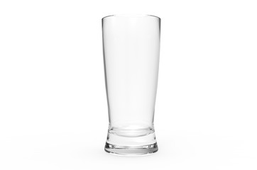 Empty beer glass on white background. 3D render