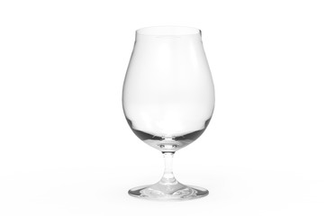 Empty beer glass on white background. 3D render