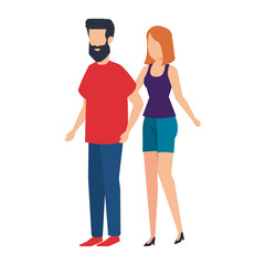 Fototapeta premium couple avatar characters icons