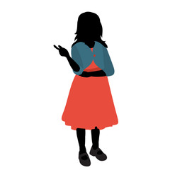 vector, isolated, silhouette of a child, girl, in colored clothes