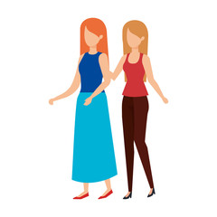 Obraz na płótnie Canvas couple girls avatars characters