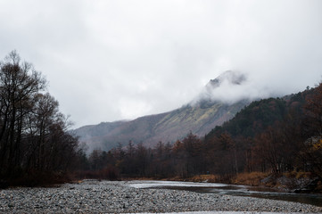 journey at japan autumn season, kamikochi