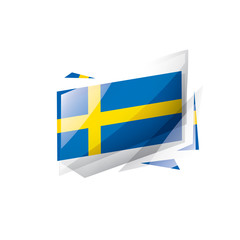 Sweden flag, vector illustration on a white background