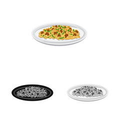 Vector design of pasta and carbohydrate logo. Set of pasta and macaroni vector icon for stock.